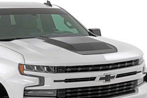 Chevrolet Silverado 1500 Hood Scoop - Rough Country - G9K Satin Steel - Matte Black - '19-'24 Chevrolet Silverado 1500 Hood Scoop - Rough Country - G9K Satin Steel - Matte Black - '19-'24